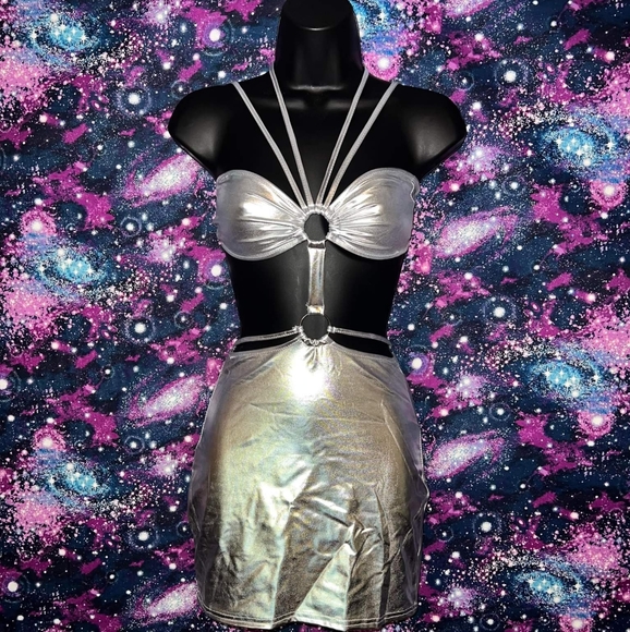 Dolls Kill Dresses & Skirts - Dolls Kill Chrome To The Front Cut-Out Dress
